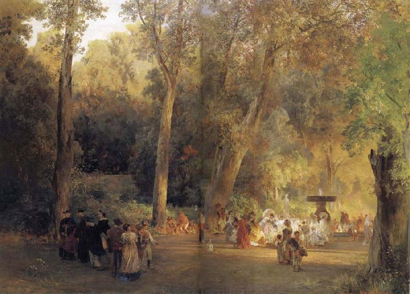 Oswald achenbach The park near the Roman oil painting image